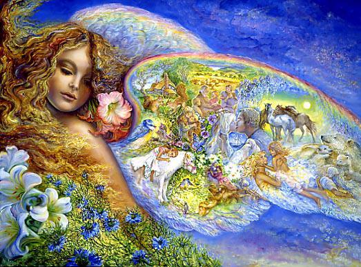 Картины Жозефины Уолл (Josephine Wall) Рыбы «Крылья любви» (Wings of Love)