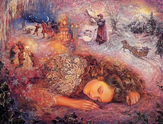 Картины Жозефины Уолл (Josephine Wall) Рыбы zimnij son winter dreaming - Картины Жозефины Уолл (Josephine Wall) Рыбы